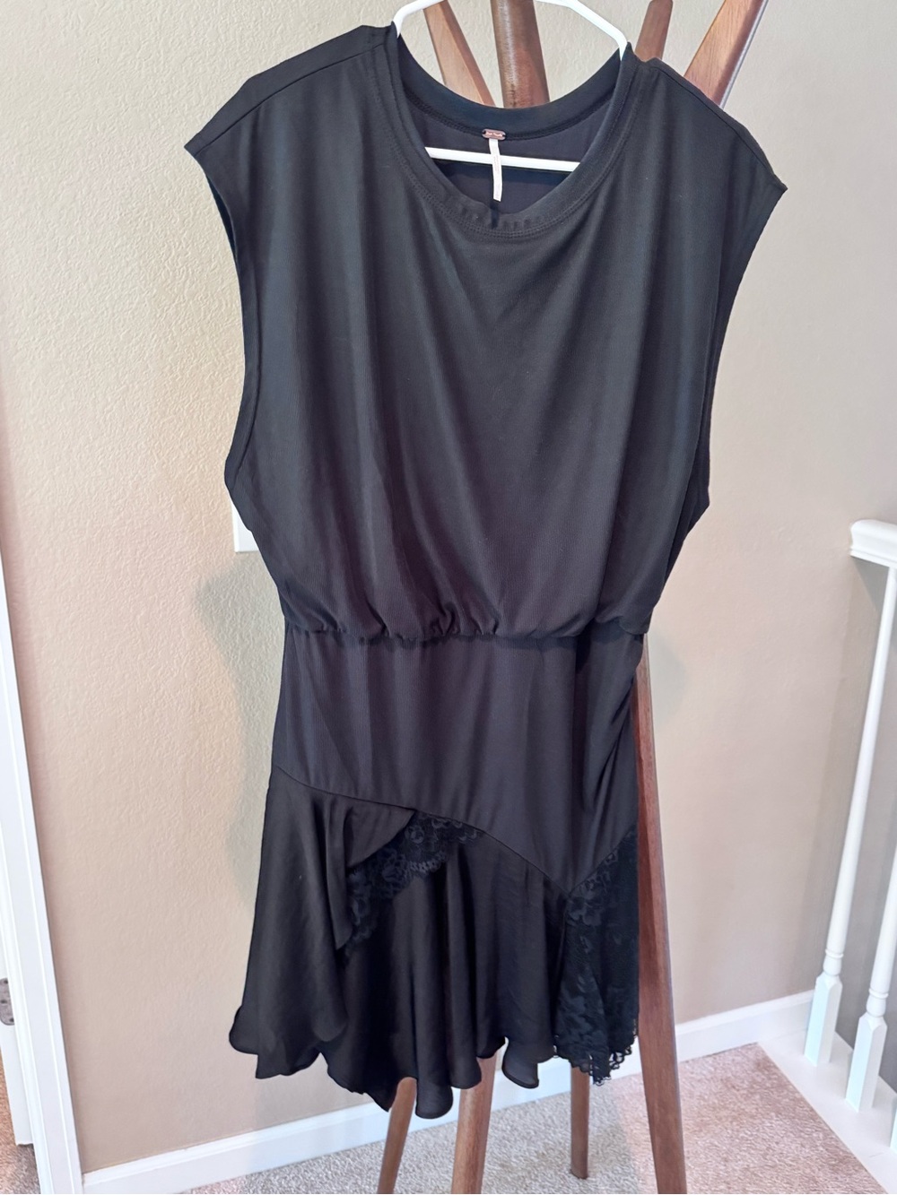 Free People Black Dress with Lace detailing